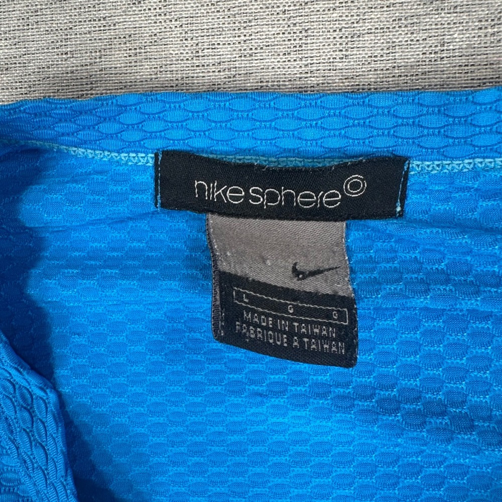 Y2K Nike Sphere Shirt Mens Large Blue Textured Honeycomb Training Short Sleeve - Picture 3 of 9